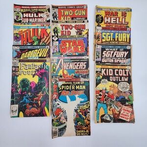 Vintage Marvel Comics Group Lot of 13 Books 1970s thru 1980s Assorted Collection